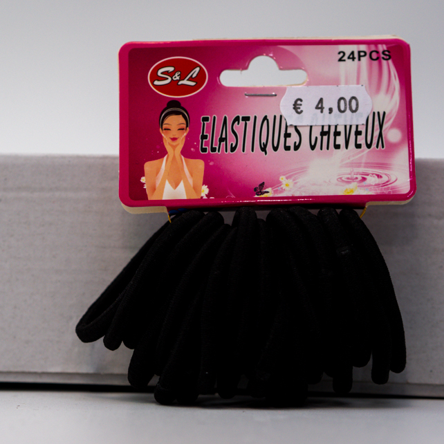 ELASTIQUES CHEVEUX NOIR        F