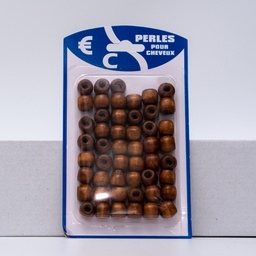 PERLES BOIS  POUR CHEUVEUX PETIT MARRON CLAIR